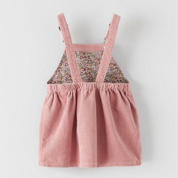 Zara Kids Pink Corduroy Overall Dress | 2-3 Years Old - Picture 3 of 5